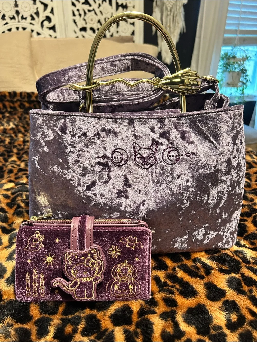 Loungefly Purple Velvet purse set